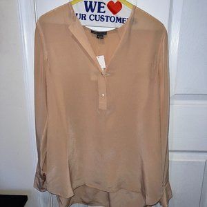 NEW - Vince.  Silk Band Collar Blouse